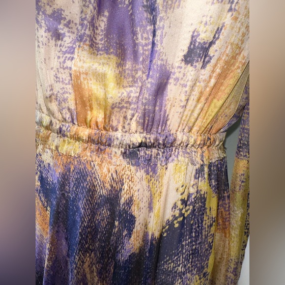 ALEXIS *Harmony* purple yellow gold tiered halter maxi dress gown S *RARE* - Picture 7 of 12